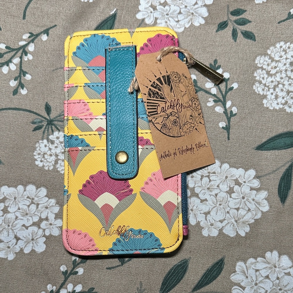 Colorful Floral Wallet with Strap